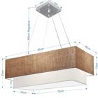 Lustre Pendente Duplo Retangular Vivare Md-4321 Cúpula Em Tec