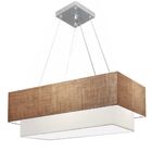 Lustre Pendente Duplo Retangular Vivare Md-4321 Cúpula Em Tec