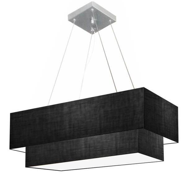 Lustre Pendente Duplo Retangular Vivare Md-4321 Cúpula Em Tec