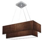 Lustre Pendente Duplo Retangular Vivare Md-4322 Cúpula Em Tec