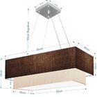 Lustre Pendente Duplo Retangular Vivare Md-4322 Cúpula Em Tec