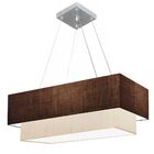 Lustre Pendente Duplo Retangular Vivare Md-4322 Cúpula Em Tec