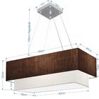 Lustre Pendente Duplo Retangular Vivare Md-4322 Cúpula Em Tec