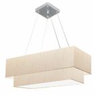 Lustre Pendente Duplo Retangular Vivare Md-4322 Cúpula Em Tec