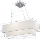 Lustre Pendente Duplo Retangular Vivare Md-4322 Cúpula Em Tec