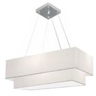 Lustre Pendente Duplo Retangular Vivare Md-4322 Cúpula Em Tec