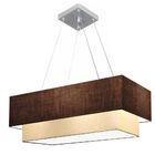 Lustre Pendente Duplo Retangular Vivare Md-4322 Cúpula Em Tec