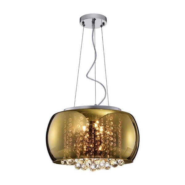 Lustre Pendente e Plafon Ø40cm Soho Bella com Vidro Dourado T
