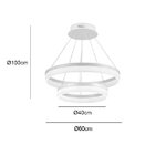 Lustre Pendente Em Acrílico Com Led Branco Quente (3000k) 90w