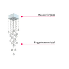 Lustre Pendente Em Cristal Legítimo 90cm Delicado Quarto Sala