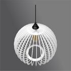 Lustre Pendente Em Madeira - Ball - Branco