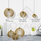 Lustre Pendente Em Madeira - Ball - Branco