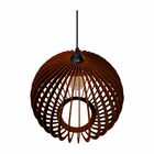 Lustre Pendente Em Madeira - Ball - Marrom