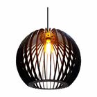 Lustre Pendente Em Madeira - Ball - Preto
