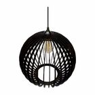 Lustre Pendente Em Madeira - Ball - Preto