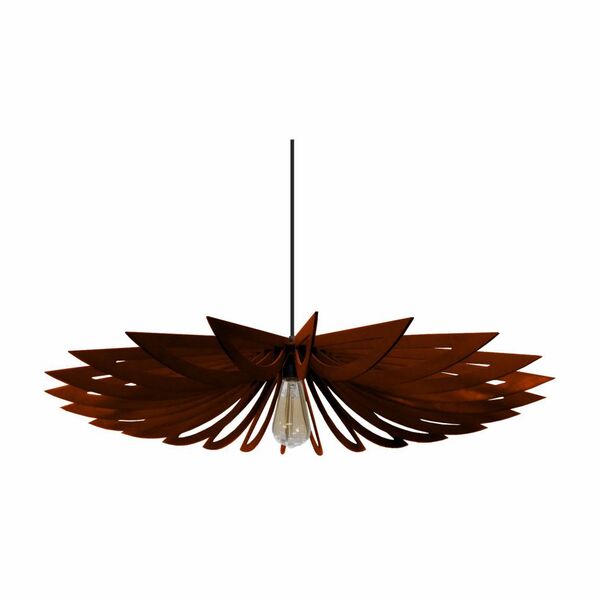 Lustre Pendente Em Madeira - Daisy Flower - Marrom