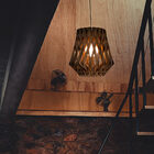 Lustre Pendente Em Madeira Favo - Jequitiba