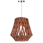 Lustre Pendente Em Madeira Favo - Jequitiba