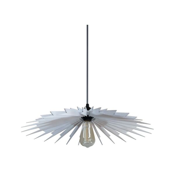 Lustre Pendente Em Madeira Lightning Mini Branco