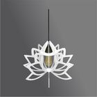 Lustre Pendente Em Madeira - Lotus Mini - Branco
