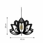 Lustre Pendente Em Madeira - Lotus Mini - Preto