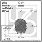 Lustre Pendente Em Madeira - Lupulo