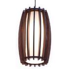 Lustre Pendente Em Madeira Mdf Com Cúpula Ripado Alamo Para 1