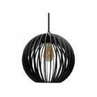 Lustre Pendente Em Madeira - Mini Ball - Preto