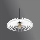 Lustre Pendente Em Madeira - Smooth Plate - Branco