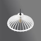 Lustre Pendente Em Madeira - Smooth Plate - Branco