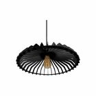 Lustre Pendente Em Madeira - Smooth Plate - Preto