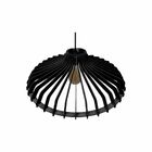 Lustre Pendente Em Madeira - Smooth Plate - Preto