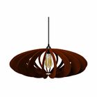 Lustre Pendente Em Madeira - Stick Atom - Marrom