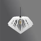 Lustre Pendente Em Madeira - Stick Diamond - Branco