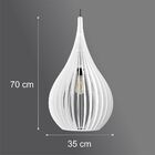 Lustre Pendente Em Madeira - Stick Drop - Branco