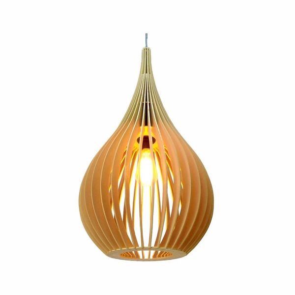 Lustre Pendente Em Madeira - Stick Drop - Marfim