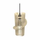 Lustre Pendente Em Madeira - Stick Ellipse - Marfim