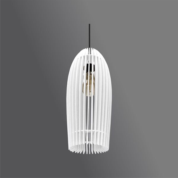 Lustre Pendente Em Madeira - Stick Hand - Branco
