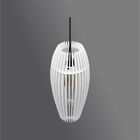 Lustre Pendente Em Madeira - Stick Hand - Branco