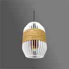 Lustre Pendente Em Madeira - Stick Mini Barrel - Branco
