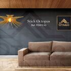 Lustre Pendente Em Madeira - Stick Octopus - Branco