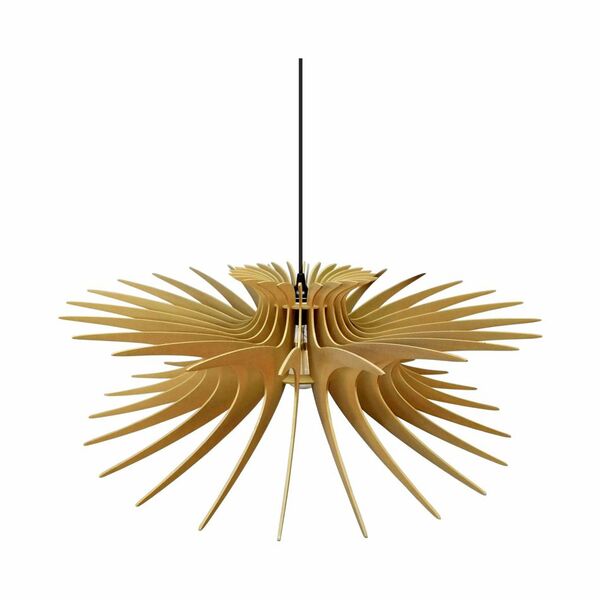 Lustre Pendente Em Madeira - Stick Octopus - Marfim