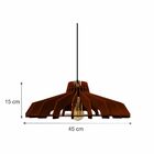 Lustre Pendente Em Madeira - Stick Plate - Marrom