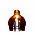 Lustre Pendente Em Madeira - Stick Seventy - Marrom