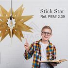 Lustre Pendente Em Madeira - Stick Star - Preto