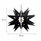 Lustre Pendente Em Madeira - Stick Star - Preto