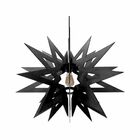 Lustre Pendente Em Madeira - Stick Star - Preto