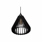 Lustre Pendente Em Madeira - Tent - Preto
