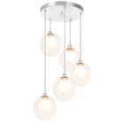 Lustre Pendente Escovado Quíntuplo Harmony Bolinha Ambar