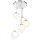 Lustre Pendente Escovado Quíntuplo Harmony Bolinha Ambar